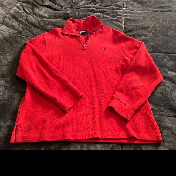 Polo by Ralph Lauren Quarter Zip Red Pullover - Picture 2 of 5